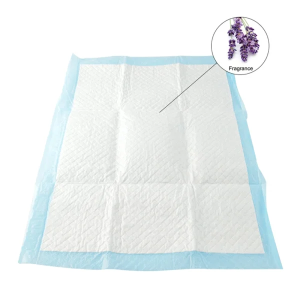 Scented puppy pad featuring odor control properties